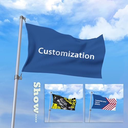 Banner Selbst Gestalten, EM Fahnen für Euro Fußball 2024, Banner Personalisiert, 2x3Ft/3x5Ft, Fussball Deko, Deutschland Fanartikel, EM 2024 Fanartikel, Doppelseitig Flagge (3x5Ft)