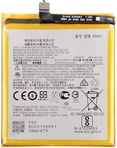Audiosystem BATTERIA per MOTOROLA VISION P50 XT1970 / ONE ACTION XT2013 Con Capacità Originale 3500MaH KR40 PILA Ricambio