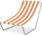 FEBE Sonnenliege Strandliege Liegestuhl Garteliege Orange/Beige Kompakter Strandstuhl mit Tragetasche für Garten Pool und kleinen Balkon Textilgewebe