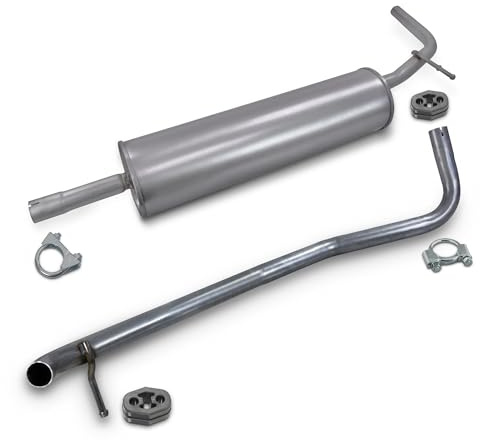 ATEC Germany Mittelschalldämpfer + Endrohr + Montagematerial | Kompatibel mit: SEAT Mii, SKODA CITIGO, VW LOAD UP, UP!