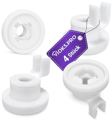 Viоks.pro 4x Spülmaschinen Rollen Korb Geschirrspüler Ersatz für Bosch 424717 00424717 481252878025 C00481565 424090 Korbrollen Geschirrspüler - Rollen für Spülmaschinenkorb Oberkorb Geschirrspüler
