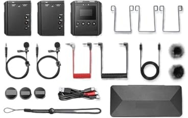 Wireless Microphone System For Cameras, Ccamcorders, Ssmartphones, Recorders, Tablets, Mixers(Kit 2)