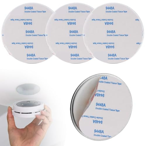 Magnetic Smoke Detector Sticky Pads Magnetic Adhesive Pads 3PCS Magnetic Smoke Alarm Fixing Mount No Drilling Magnet Holder Installation Tool for Smoke Fire Alarms Detector