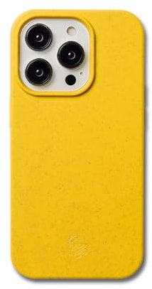 Wave Case Compatible with iPhone 15 Pro Phone Case - Eco-Friendly Wheat Straw Phone Case with Shock-Absorbing Corners | 2mm Raised Lip | Ultra-Thin Design, 360° Protection | Yellow