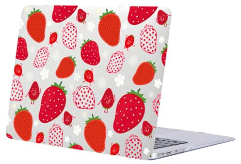 FFBOFFC Laptop Hardshell Cover Compatible with MacBook 12 Inch Case with Retina Display 2017 2016 2015 Release Model A1534, Plastic Hard Cover Shell Case for Retina 12, Strawberry