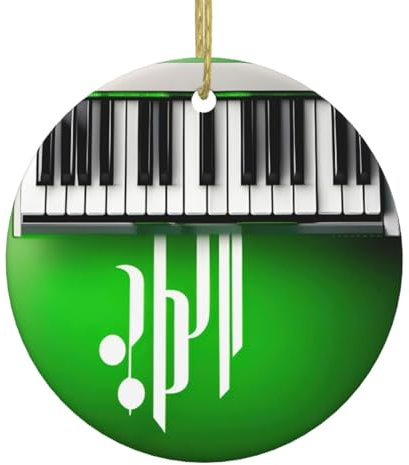 Green And White Piano Keys Gifts Christmas Ornaments,Ornament Gift,Birthday Gifts For Christmas Tree Ceramic Ornament