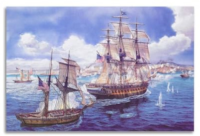 GLMHOK Vintage-Kriegsschiff-Poster, USS Constitution IX-21, schwere Fregatte, Kunstwerk, dekoratives Gemälde, Leinwand, Poster, 50 x 75 cm