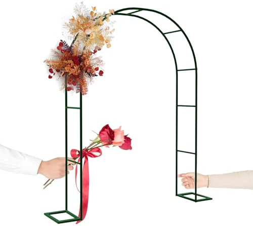 Arco di nozze in metallo Sfondo Stand Pergola Pergolato per Outdoor Indoor Party Decoration 2,2 m Alto Verde Rose Archway Traliccio per Cerimonia 230x220cm Outdoor Indoor Metal Wedding Arch Pergola Ar