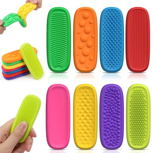 Fidget Toys Finger 8 Stück, Sensorik Spielzeug Steine Anti Stress Kinder | Stressabbau Spielzeuge, Sensory Toys Fühlsteine Erwachsene, sensorisches Spielzeug Hilfsmittel für Adhs, Autismus & Angst