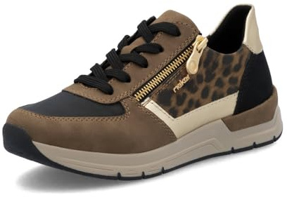 Rieker Damen Low-Top Sneaker 58902, Frauen Halbschuhe, lose Einlage,Strassenschuhe,Freizeitschuhe,Turnschuhe,braun Kombi (24),40 EU / 6.5 UK
