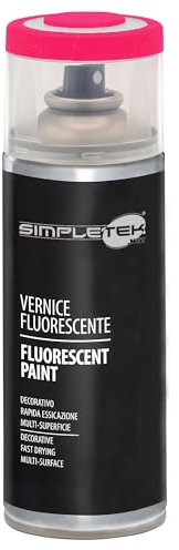 SIMPLETEK - Bomboletta Spray V400FLUOR.3 Fucsia Vernice Fluorescente 400 ml Segnalazione Luminescente Smalto ad Alta Visibilità (1 pezzo)