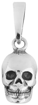 Ulex Premium 925 Sterling Silber Totenkopf poliert oxidiert Gothic Unisex Rock Stil Biker Look detailreich massive Ausführung Kettenanhänger