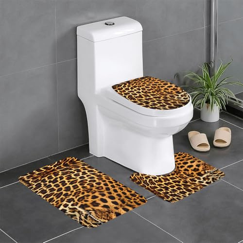 WBQLSL Rutschfeste Badematte mit Streifen auf Leoparden, Schlafzimmer, Bodenmatte, Badewanne, Heimdekoration, Plüschteppich