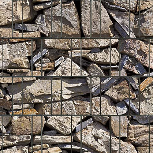 zaun|zu Bedruckter Sichtschutz mit hochwertig bedrucktem Motiv Provence in Stein-Optik | moderner Motivdruck | Garten-Deko | Sichtschutzstreifen Rolle | Vlies | Windschutz 2,5m x 2,0m