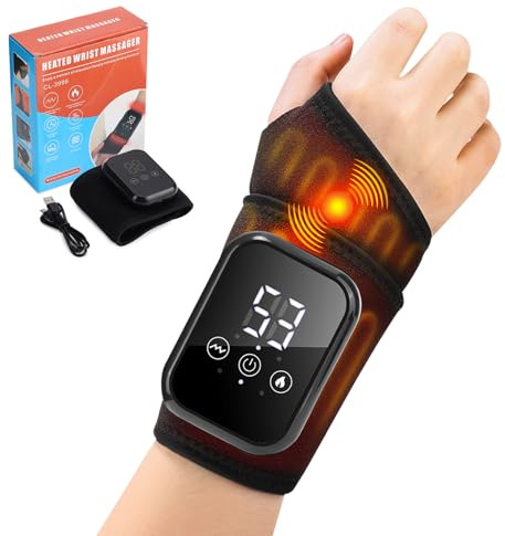 Kabelloses Handgelenk-Massagegerät mit Wärme – 3 Massagemodi & 3 Temperaturstufen für wohltuende Entspannung von Handgelenk, Hand