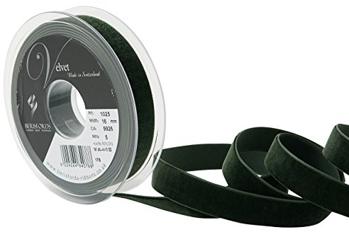 Berisfords Velvet Ribbon Olive 21mm x 10m - Nylon Craft Ribbon for Sewing, Gift Wrapping and Hair Accessories