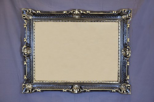 Ideacasa Spiegel Spiegel Groß Schwarz Gold Rahmen Barock Fake Vintage 86 x 67 cm