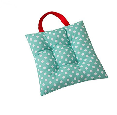 Sitzkissen für Kinder, Punktemuster, 27 x 27 cm, für Esszimmer, Garten, Kindergarten, von CZ Fashion grün