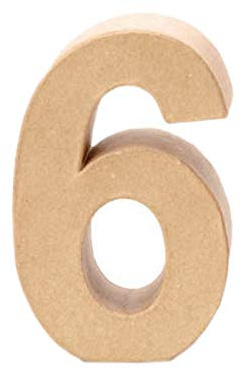 Creative Discount® Papp-Zahl 6, 17,5x5,5cm