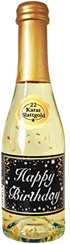 AV Andrea Verlag Pfeif auf's Alter Neutral im Geschenke Set für Frauen zum Geburtstag mit Piccolo 22 Karat Blattgold Gold schwarz (Piccolo HB Gold neutral 56008)