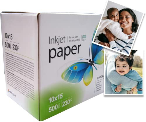 Fotopapier PrintPro von COLORWAY glänzend 500 Blatt 10x15 230g/m² Sofort Trocken Wasserfest für alle Tintenstrahldrucker