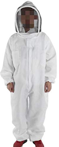 Ltbee Professionell biodlardräkt med fristående slöja, Tjock vit (1 000 g), XL
