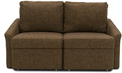 DOMO. collection Sofa Relax, 2-Sitzer Dauerschläfer, Boxspring Couch mit Schlaffunktion, Schlafsessel, Gästebett, Schlafsofa 168 x 96 x 86 cm (BxTxH), braun