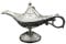 VOANZO Magic Aladdin, Retro Metal Fairy Tale Aladdin Magic Genie Teapot Oil Home Table Decoration (silver)