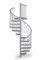 Spindeltreppe außen Scarvo M, Wendeltreppe verzinkt, Geschosshöhe: 234-251 cm, 12 Stufen, EIN Podest, Durchmesser: 160 cm, Stufenbelag: Stahl Streckgitter, Stahltreppe