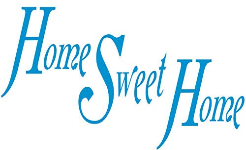 wall-refine WX-00748 | Home Sweet Home | 34 x 20 cm, himmelblau, seidenmatt, Wandtattoo Wandaufkleber in Premium Qualität, Wanddeko Deko Tür Türaufkleber Sticker Spruch Wohnung Zuhause