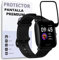 REY Protector de Pantalla Curvo para AMAZFIT BIP U Pro - BIP U, Negro, Premium, 3D / 4D / 5D, Anti Roturas