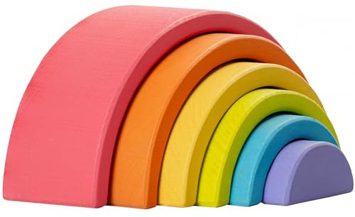 Merle Toys® Regenbogen aus Holz – Extra Stabil für kreatives Spielen – Montessori Regenbogen Holzspielzeug aus 100% nachhaltigem Buchenholz – Holz Regenbogen Spielzeug ab 1 Jahr, hochwertig verpackt