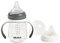 BÉABA, Biberon/Tazza di apprendimento 2 in 1, Tazza con cannuccia per bambini, 100% a tenuta, Salvagoccia, Facile da aprire, Manici removibili, Tritan e Silicone, 210 ml, Grigio Minerale