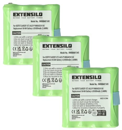 EXTENSILO 3X Akku kompatibel mit Motorola TLKR-T3 | TLKR-T4, TLKR-T5, TLKR-T6, TLKR-T7 Funkgerät, Walkie Talkie (800mAh, 4,8V, NiMH)