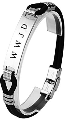 WWJD Kreuz Armband Inspirierende Christus Glaubenserinnerung Geschichteter Silikon Armreif Religiöser Christlicher Schmuck für Kirchengebet, What Would Jesus Do He Would Love First, 8,26 Zoll