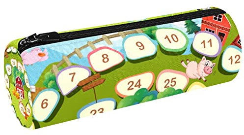 Schlafende Katze Muster Canvas Stift Federmäppchen Münze Geldbörse Kosmetik Make-up Tasche für Student Schreibwaren Schule Büro Aufbewahrung, Multi#02, 20x6.3cm/7.9x2.5in, Federmäppchen
