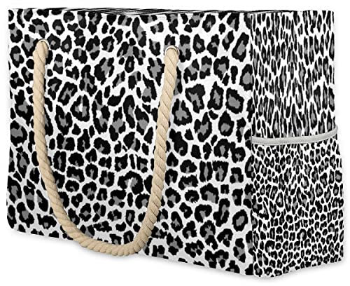 Strandtasche mit Leopardenmuster für Damen, große Strandtasche, wasserdicht, sanddicht, Pooltasche mit Reißverschluss für Pool, Fitnessstudio, Reisen, Lebensmittel, Strandtasche, Leopardenmuster,