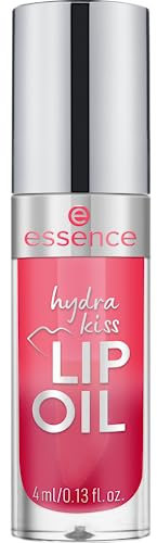 essence hydra kiss LIP OIL, Lipgloss, Nr. 03, Rot, feuchtigkeitsspendend, pflegend, mit Ölen, glänzend, vegan, ohne Parabene, ohne Mikroplastikpartikel, Nanopartikel frei, 3er Pack (3x4ml)
