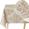 KP Home Tischdecke Abwaschbar 300x140cm, Pflegeleicht Rechteckig Abwischbare PVC Tischdecke, Wasserfest Esstischdecke für Innen, Außenbereich, Wachstuchtischdecke mit Beige mit floralem Ornamentmuster