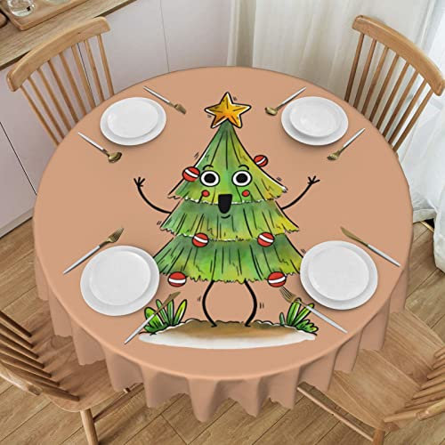 Lustige Weihnachtsbaum-Tischdecken 1524 cm runde Spitze wasserdicht Familientischdecke Tischdecke für Küche Outdoor Party-Dekoration Tischdecken