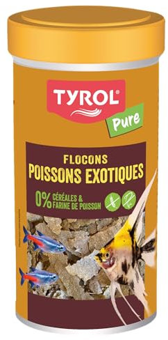 Tyrol Pure – Insektenflocken für Fische – Fischfutter Aquarium – komplettes Fischfutter auf Basis hochwertiger Zutaten – 4 Arten von Insekten – Futter für exotische Fische, 250 ml