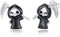 Sensenmann Ohrringe 925 Sterling Silber niedlich Schwarze Reaper Ohrringe kleine Skelett Ohrringe Halloween Sensenmann Schmuck Party Geschenk für Damen Männer