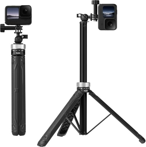 TELESIN 360 Selfie Stick Treppiede Stand per GoPro, w Ball Mount Estensione Pole Monopiede Maniglia Grip per Go Pro Max Hero 12 11 10 9 8 Insta360 X3 GO 3 Ace Pro DJI Action 3 4 Pocket 2 3 Accessori