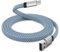 Magtame USB C Cable, 3.3ft Magnetic USB A to USB C Cable, Coiled USB C Charger Cable, Flat Type Fast Charging Charging Cord Compatible with Samsung for USB C Device for Pad, Blue