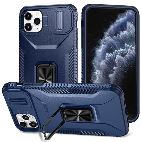 JSENMlN Custodia iPhone 11 Pro Max,Antiscivolo Antiurto Cover Scorrevole Protezione Fotocamera Custodia per iPhone 11 Pro Max 6.5 (Blu)