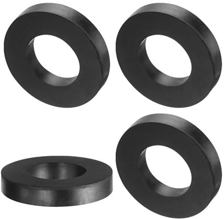 QUARKZMAN 4Pcs Entretoises en Caoutchouc de 60mm de Diamètre Extérieur, 33mm de Diamètre Intérieur, 10mm de Hauteur, Rondes, Anti-Vibrations, Rondelles en Caoutchouc Épaisses