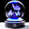 YWHL 3D-Schmetterlings-Geschenke für Frauen, Kristall-Schmetterling-Figur, Kugel mit buntem Lichtsockel, Geburtstag, Muttertag für Schmetterlingsliebhaber, Glas-Tier-Kollektion, Heimdekoration (80 mm)