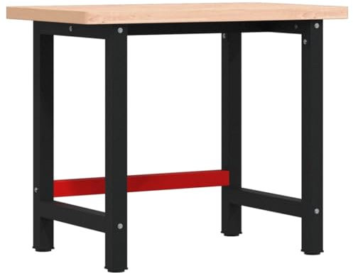 vidaXL Werkbank 100x60x83 cm Massivholz Buche Rechteckig, Arbeitstisch, Werkzeugbank, Werkbank Massivholz, Werktisch, Werkbank Holz, Werkbank Metall