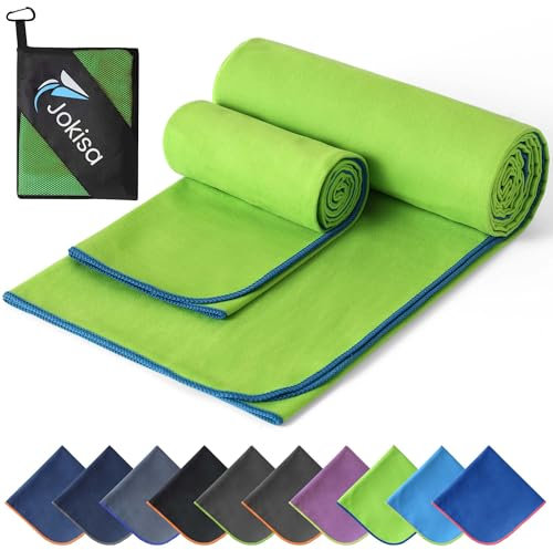 2 Stück Gym Handtuch Set (180x90cm Handtücher Groß+100x50cm Sport Handtuch), Schnell Trocknend und Kein Sand Mikrofaser Handtuch, Microfaser Handtücher für Fitness, Strand, Fitnessstudio, Camping
