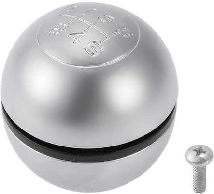 TUCKBOLD 6-Gang-Schaltknauf für Alfa Romeo Giulietta | Vorderer Automatikgetriebeschalthebelknopf Schwarz Silberfarbenes Aluminiumlegierung 1 Stk